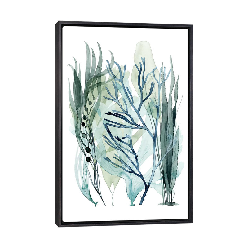 Reproduction d’art « Sea Leaves III » par Grace Popp, Pas de tapis, H 48 po x l 32 po x P 1,5 po