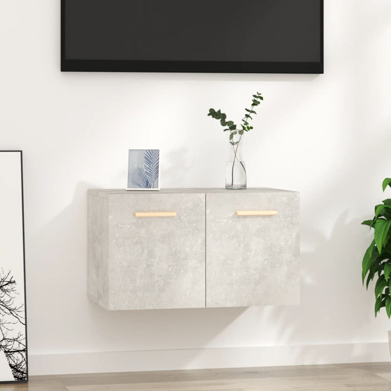Lyco Shelf Wall Mounted Shelf, 35cm H x 60cm W x 36.5cm D, Concrete Grey