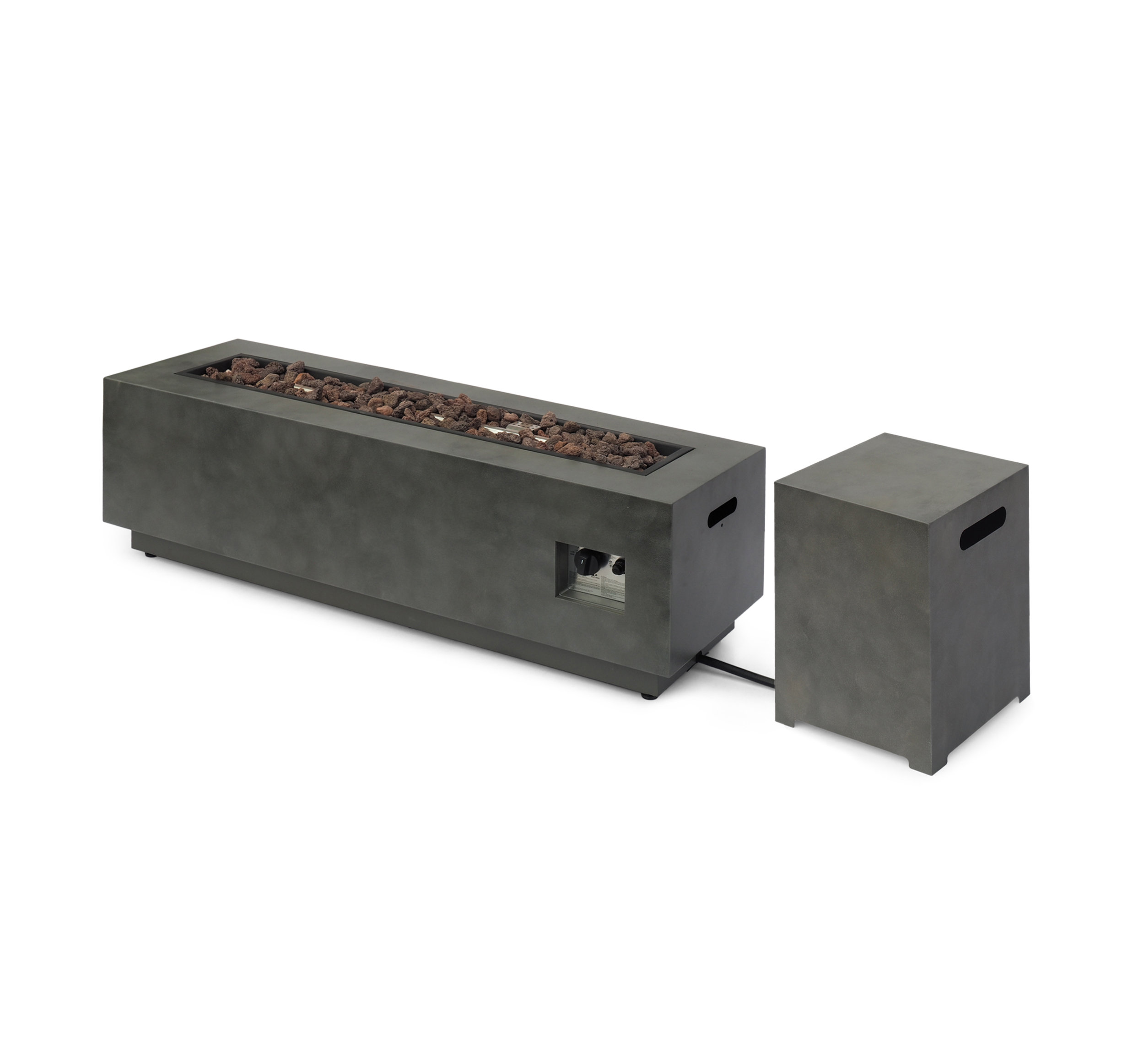 Wade Logan® Jair Iron 48" Rectangular Propane Outdoor Fire Pit & Reviews | AllModern