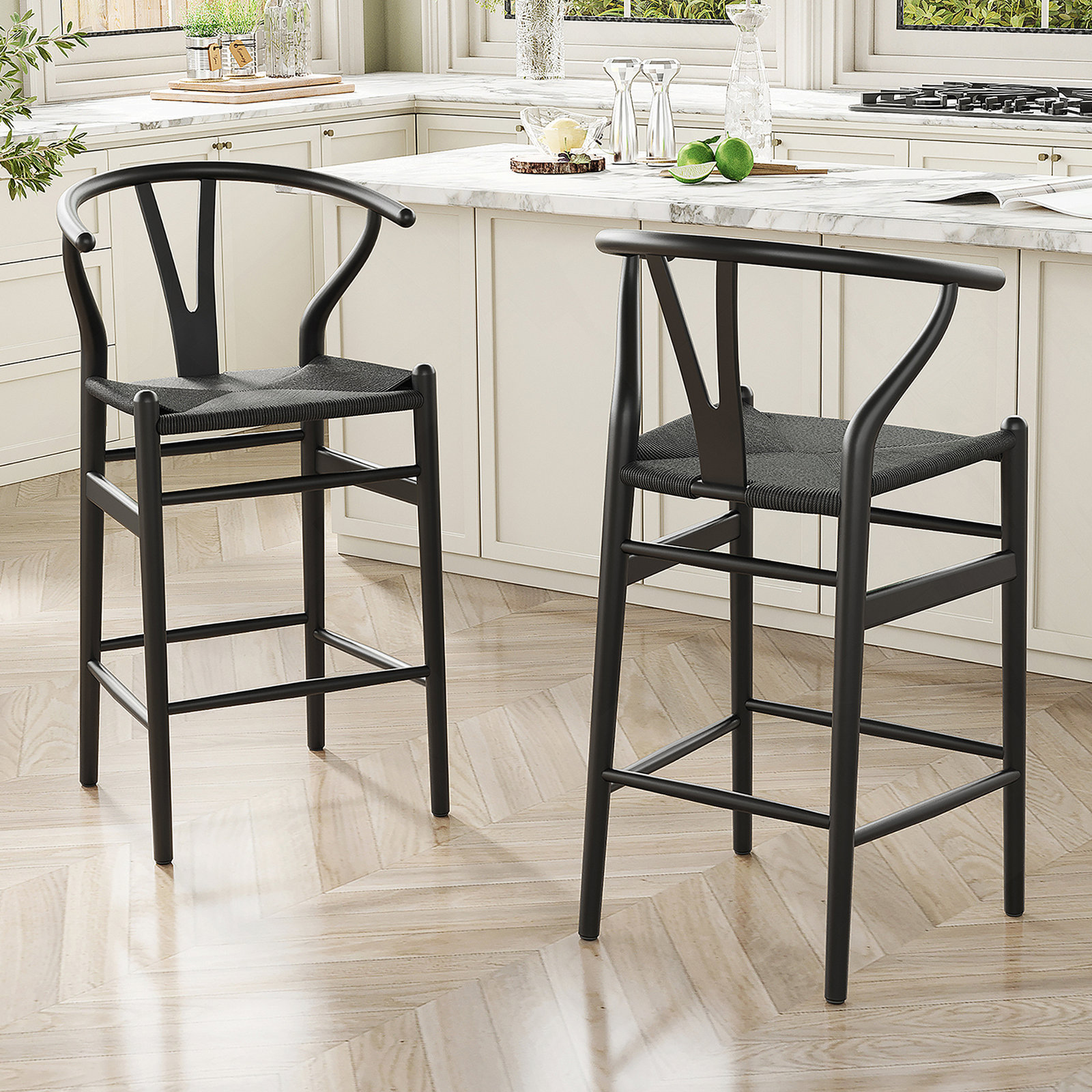 Margo 27" Bar Stool, Black