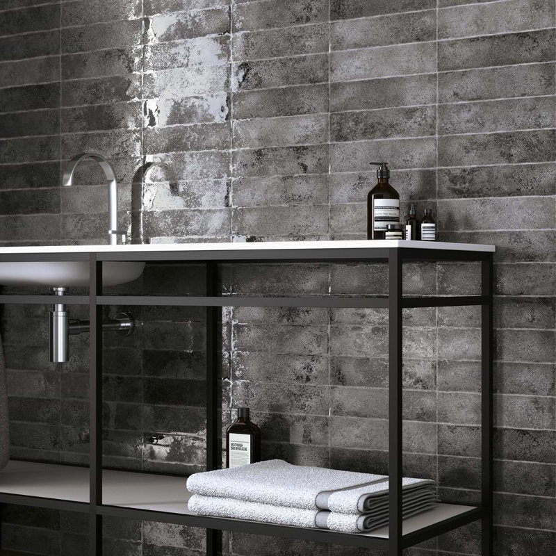 Kalay 3x12 Glossy Ceramic Subway Tile, Antracite