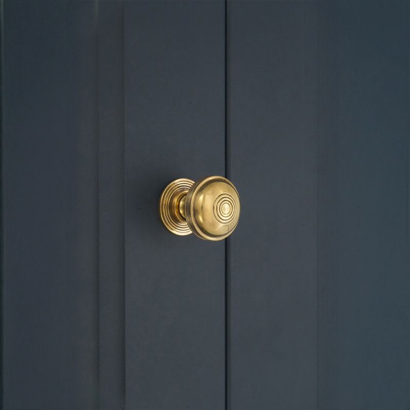 Small Preston 32mm Diameter Mushroom Knob, Aged Brass