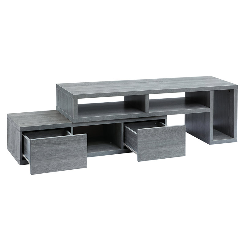 Meuble télé réglable pour téléviseur de 65 po ou moins, conception durable et peu encombrante, décor élégant pour le salon et la chambre à coucher