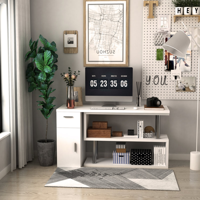 Bureau en L Frideres, Beige