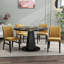  Ensemble de salle à manger moderne 5 pièces Cavira, jaune et doré avec quatre chaises Cavira-844698865-844698870