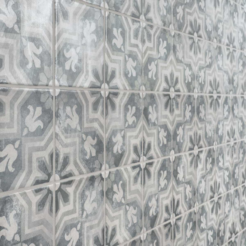 Paula Purroy Talia 5x5 Matte Ceramic Tile, Alta Blue Gray