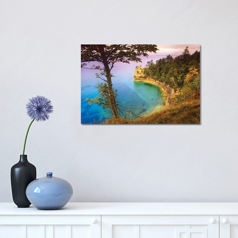 Castle Rock Overlooking Lake Superior, Pictured Rocks National Lakeshore, Michigan 1 Piece Wrapped Canvas Wall Art