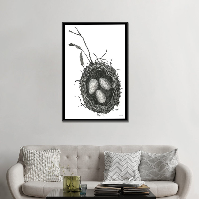 « printemps nest iii », reproduction d’impression sur toile, H 26 po x l 18 po x P 1,5 po, Toile avec cadre noir