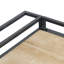 3 Chariot-bar 32,3 x 15,7 x 26,8 po avec base en métal noir et tablettes en bois offrant trois mérites de rangement attrayants