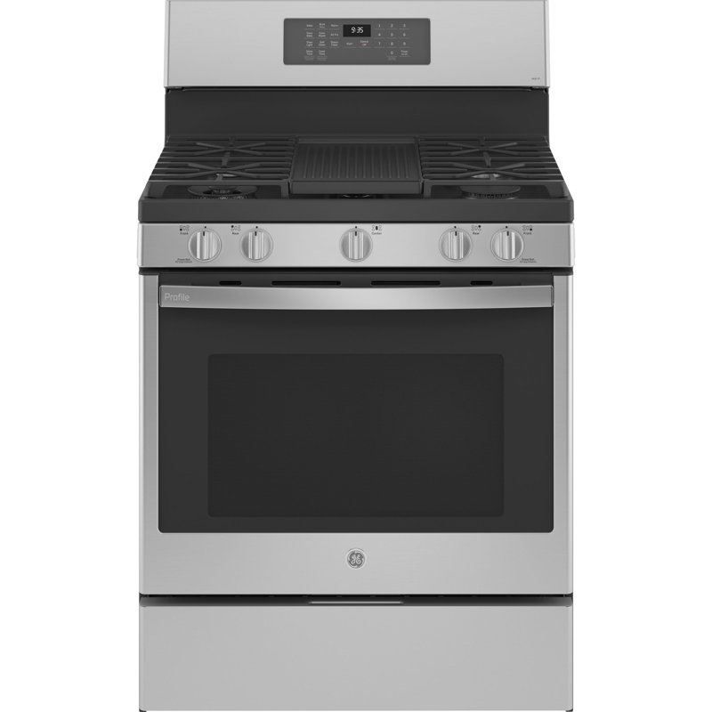 Cuisinière à gaz autoportante 30 po 5,6 pieds cubes avec plaque chauffante, Acier inoxydable