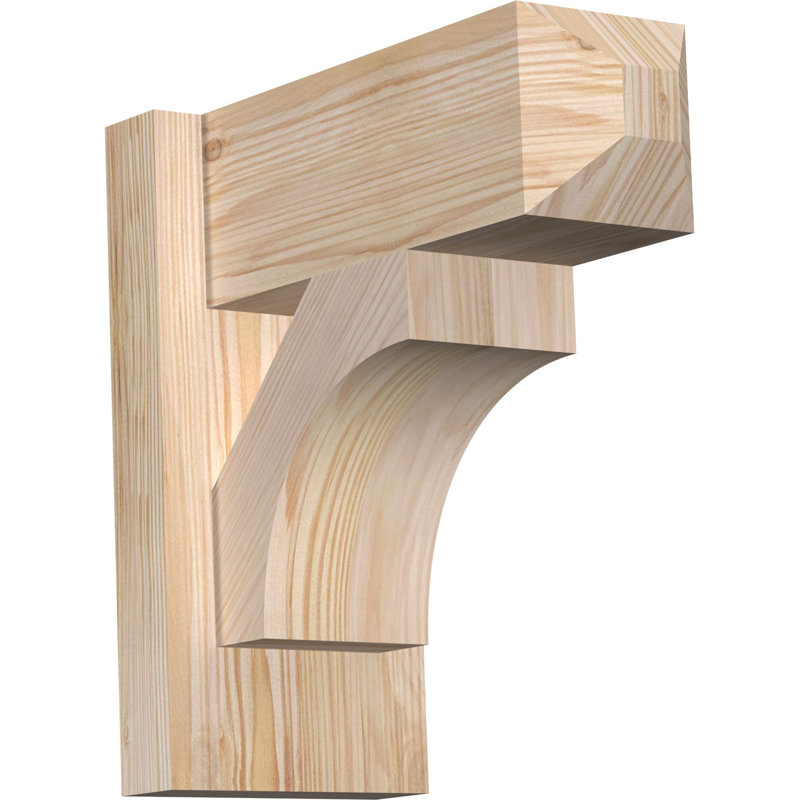 Persienne en bois rustique Westlake Craftsman, Sapin Douglas de 5 1/2 po (lisse), P 12 po x H 12 po