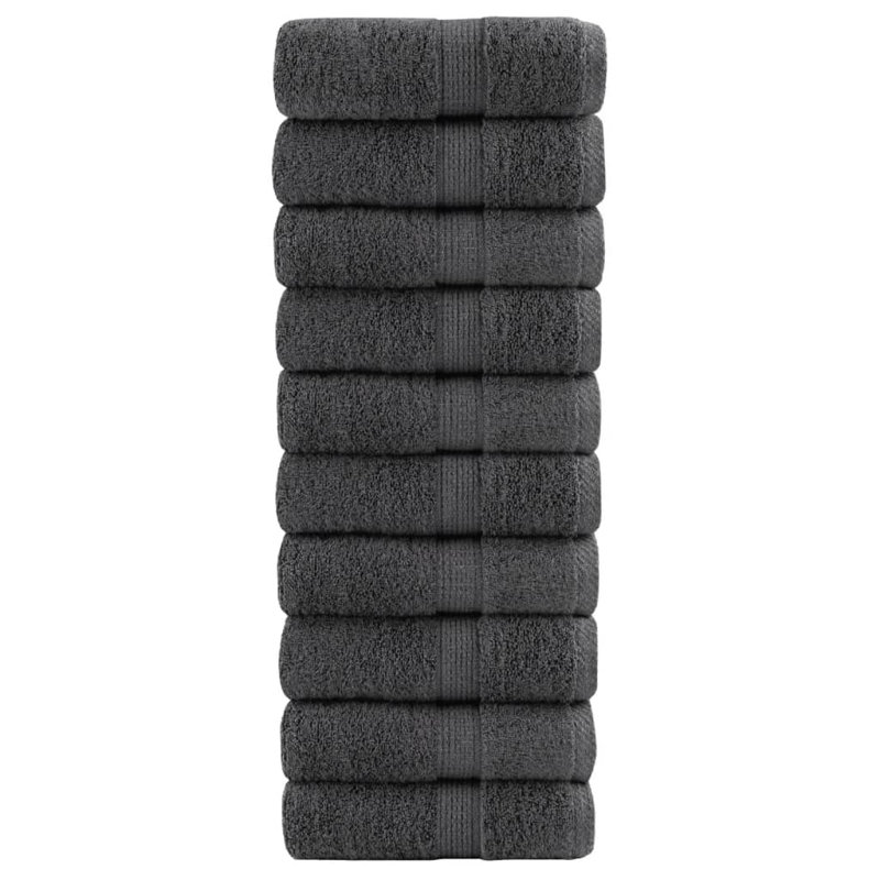 Premium Shower Towels SOLUND 10Pcs 600Gsm, Anthracite, Hand Towel - 10 Pack