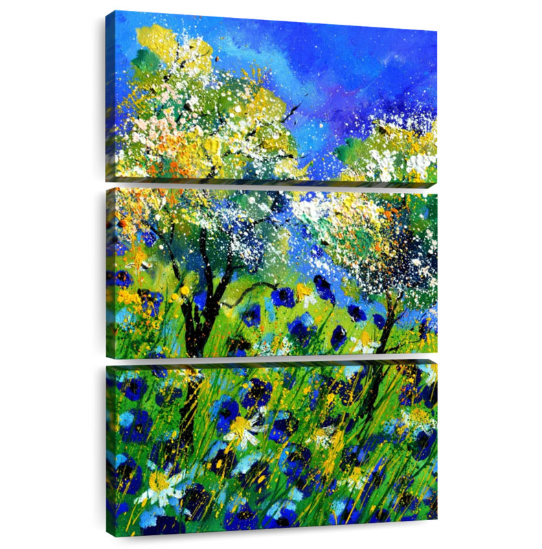 Avery Summer Blue Poppies, 38" H x 24" W