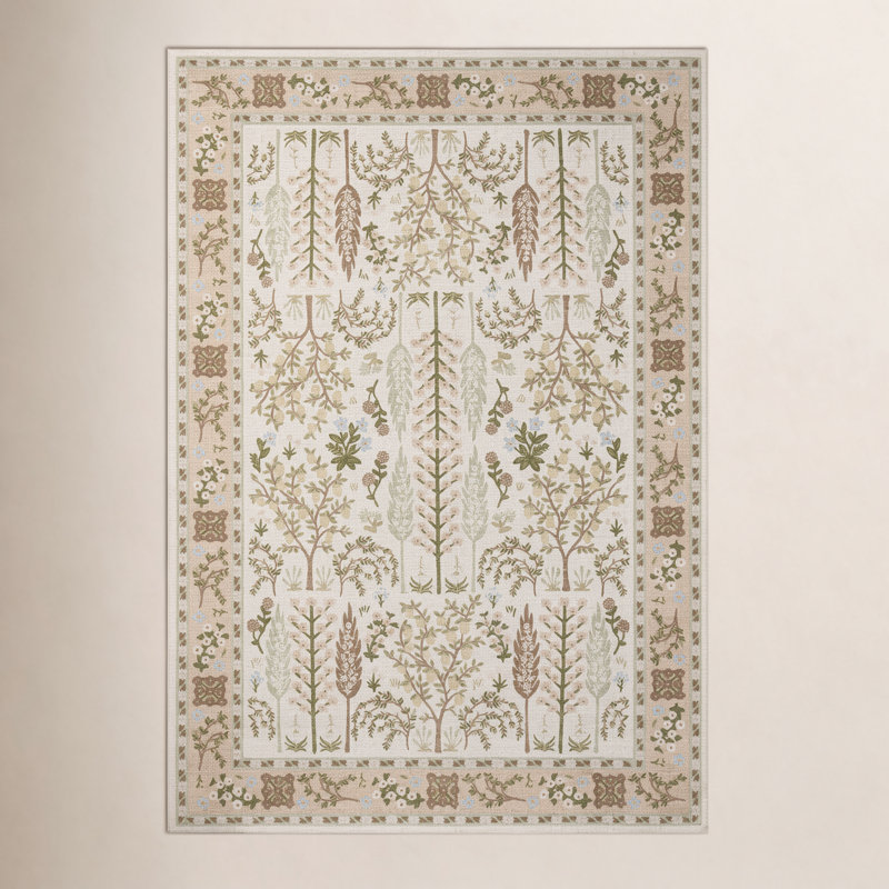 Tapis crème Rifle Paper Co. x Loloi, Rectangle 8 pi 6 po x 11 pi 6 po