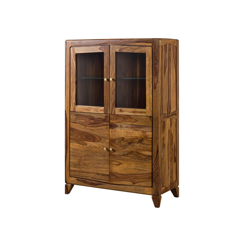 Ancona 100cm Solid Wood Sideboard, Brown Lacquered