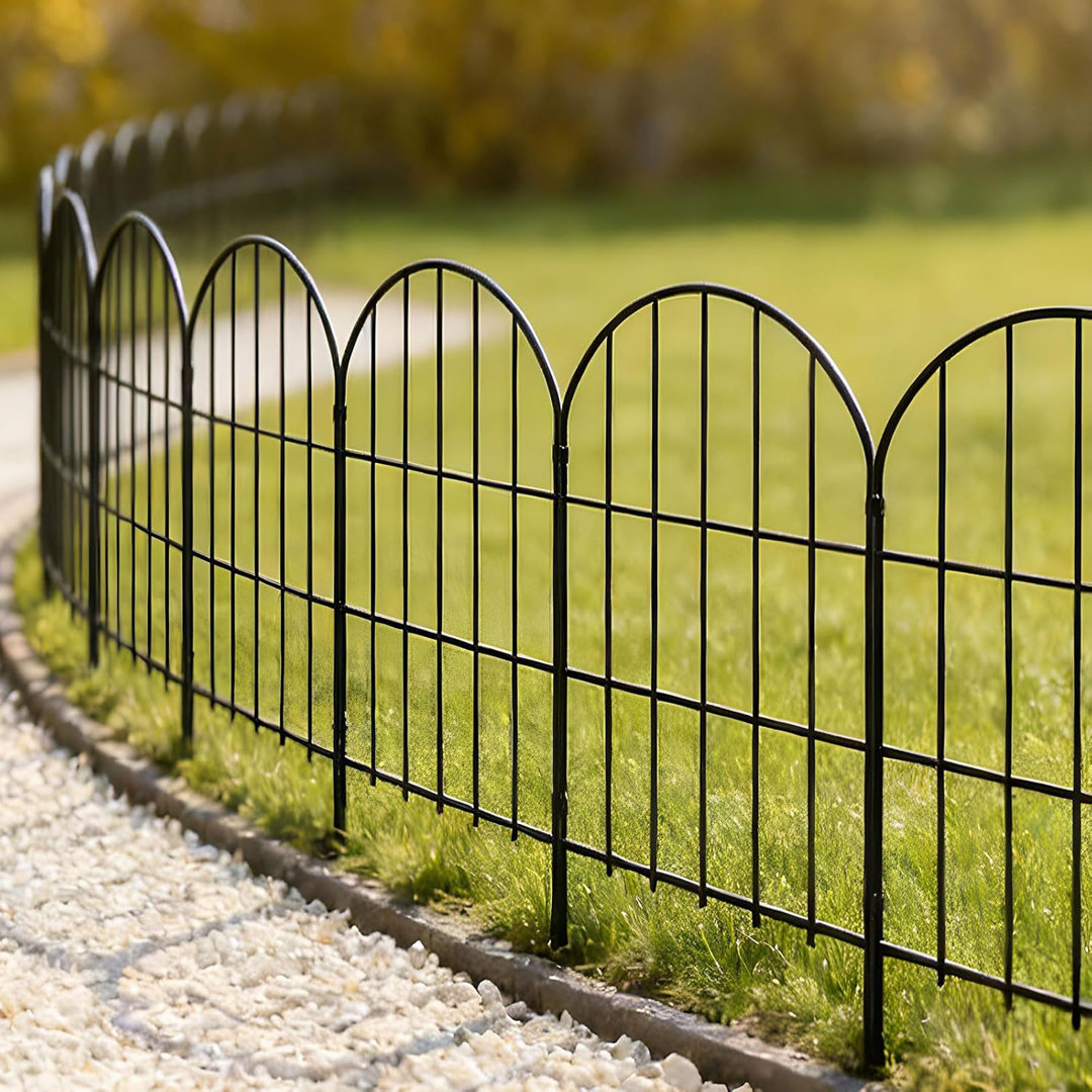 61cm H Decorative Black Garden Fence, No-Dig Metal Border for Flower Beds, Yard Edging and Light Pet Barrier
