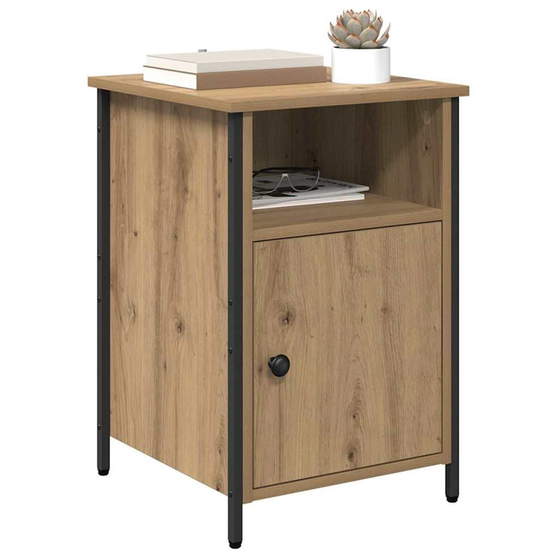 40cm W Manufactured Wood Bedside Table, Artisan Oak