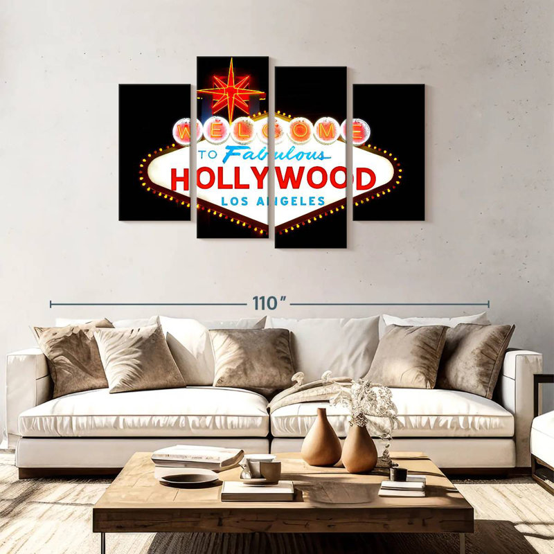 Marchelle fabuleuse enseigne hollywoodienne, H 48 po x l 75 po