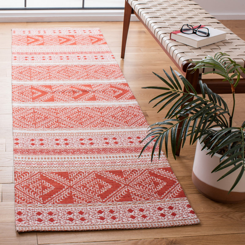 Rouille tissée à la main Marleigh, Tapis de couloir 2 pi 3 po x 8 pi