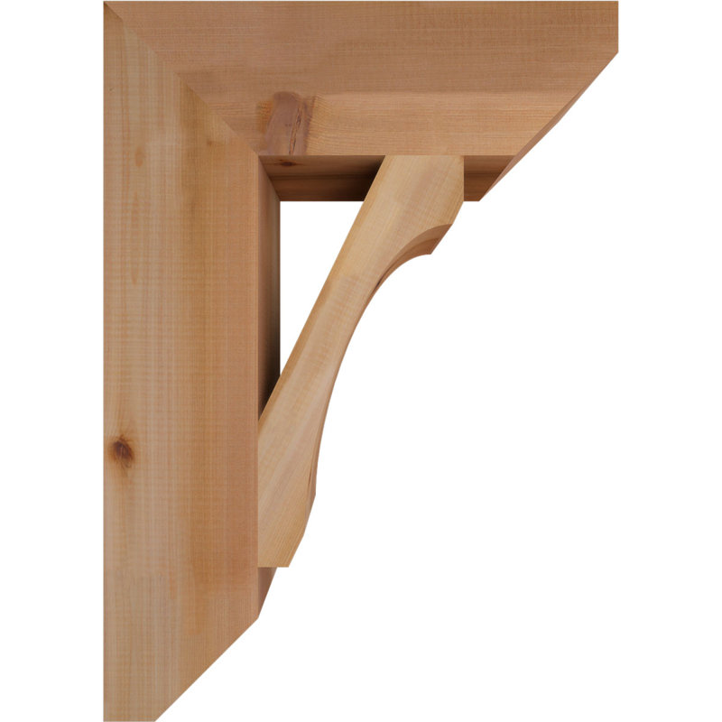 Support en bois / corbeau, Cèdre rouge de l'Ouest (lisse), 28" H x 5.5" W x 20" D