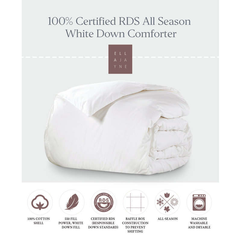 King Size White Cotton Down Comforter Set