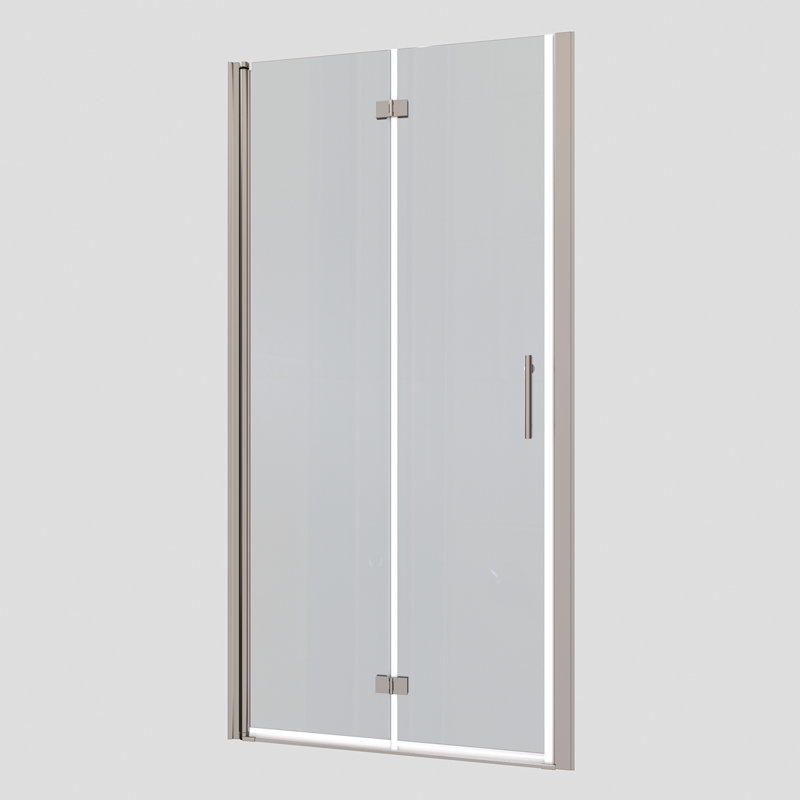 1 3/8" Adjustment,Universal Pivot Shower Door, With 1/4" Tempered Glass Finish 3072, Chrome