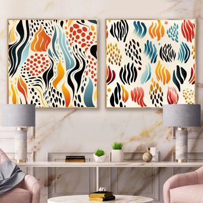 Corvon - Ensemble de 2 collages carrés abstraits