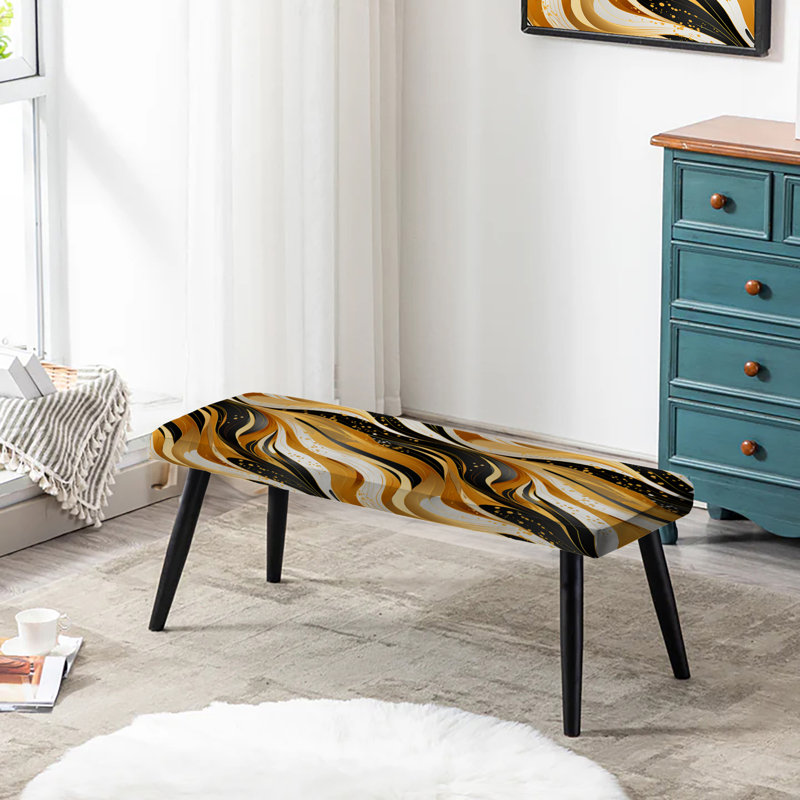 Banc rayé doré et noir Bengals - Marbre noir