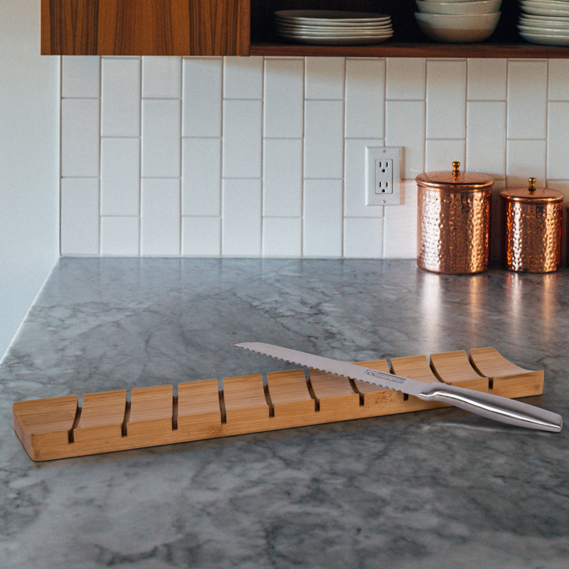 CTG Bamboo Gourmet Cutting Board with Bread Knife