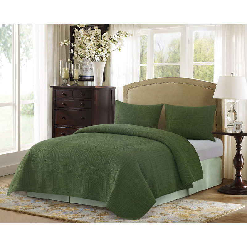 Ensemble de literie 3 pièces Courtyard Moss, Double/Grand, Vert