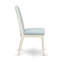 Cet ensemble de salle à manger 5 pièces comprend une table rectangulaire blanc cassé (blanc cassé) et 4 chaises de cuisine en lin bleu clair à haut dossier - Lin brossé blanc-1887778600