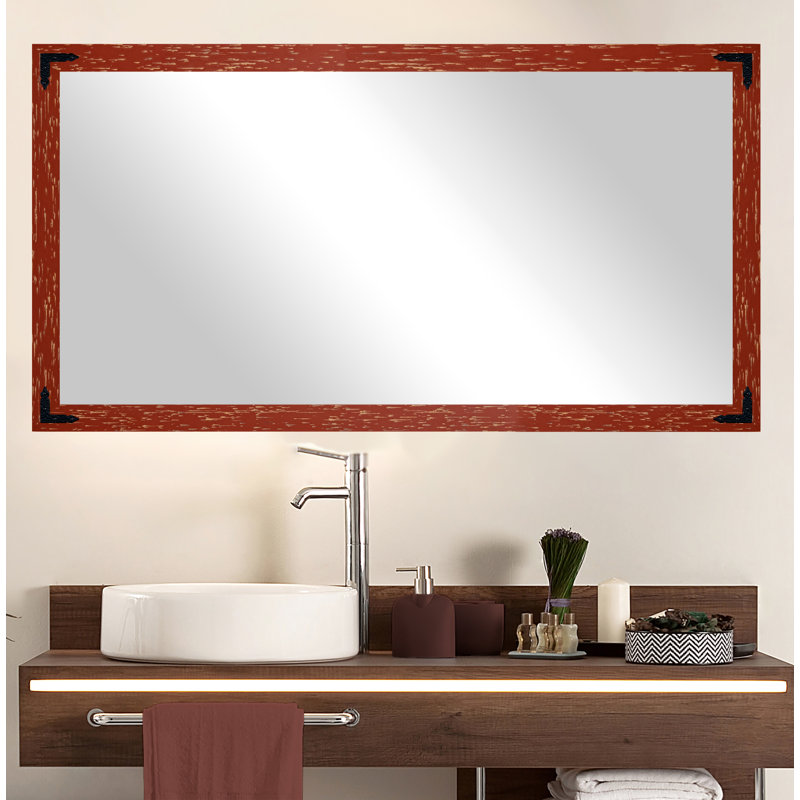 Miroir de salle de bain Monica, 34,5 po x 63,5 po, Rouge / Noir