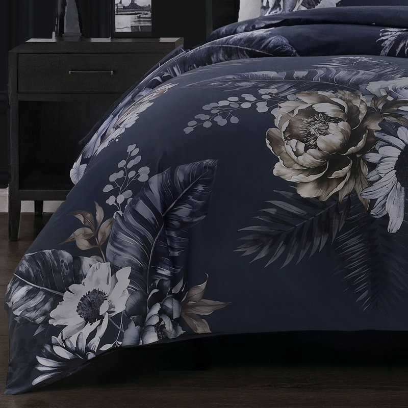 Forget Me Not 3 Piece Reversible Duvet Cover Set, King Duvet Cover + 2 Standard Shams