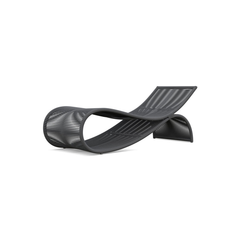 Wave 75.39" Long Single Chaise, Ash