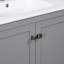 Meuble-lavabo de 60 po en gris, lavabos doubles et tiroirs pratiques - Option de rangement élégante et élégante-129909023
