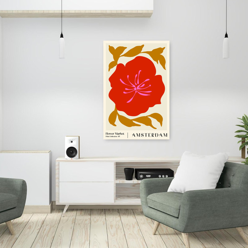 Art contemporain, art floral, H 36 po x l 24 po
