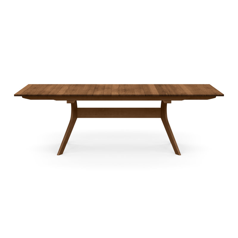 Audrey Extendable Solid Wood Trestle Dining Table, Saddle Cherry, 72" L x 42" W
