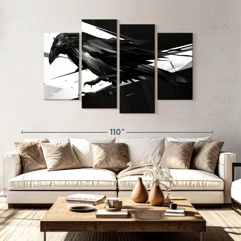 Brampt Abstract Crow, 54" H x 84" W