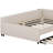 Upholstered Platform Bed with USB and Twin Size Trundle-94375233