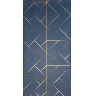 Papier peint géométrique bleu foncé avec triangles de losanges angulaires géométriques angulaires