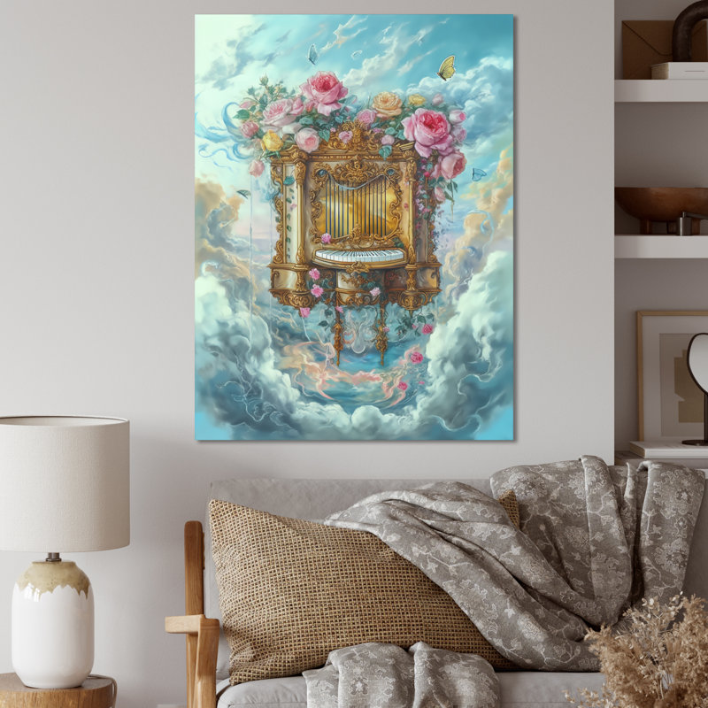 Blue Piano Heaven, reproduction d'art sur toile, H 20 po x l 12 po x P 1 po, Toile tendue