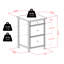 Classeur à trois tiroirs en bois manufacturé blanc Aisha, H 30,71 po x l 20,87 po x P 20,24 po-82192872