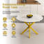 Table de salle à manger moderne et simple avec pales extensibles, base en acier au carbone en X, robuste et durable, convenant aux restaurants, petits appartements et cuisines (peut accueillir 4 à 6 personnes)