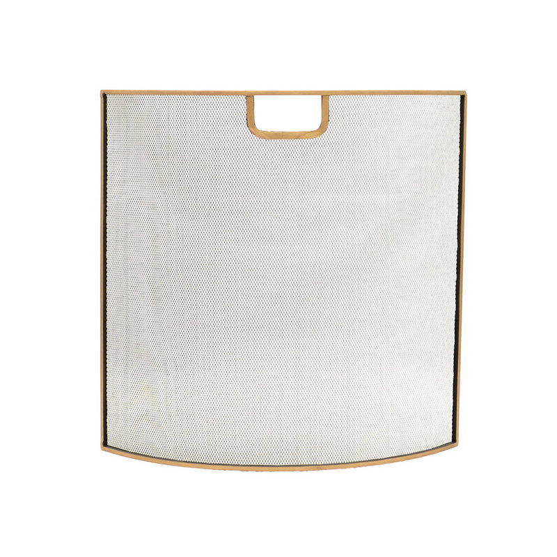 1 Panel Iron Fireplace Screen, Brass