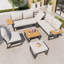7-Person L-Shaped Outdoor Sofa Set with Wood Table-783022780
