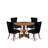 5-Piece Modern Dining Table Set with Polyester Fabric 4 Padded chairs, Button-Tufted Backs, and a Dining Table (Finish Option)-550425559-550425560-550425556