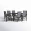 Ensemble de salle à manger rectangulaire en aluminium pour 6 personnes 58,9 po Leonard-2076670678
