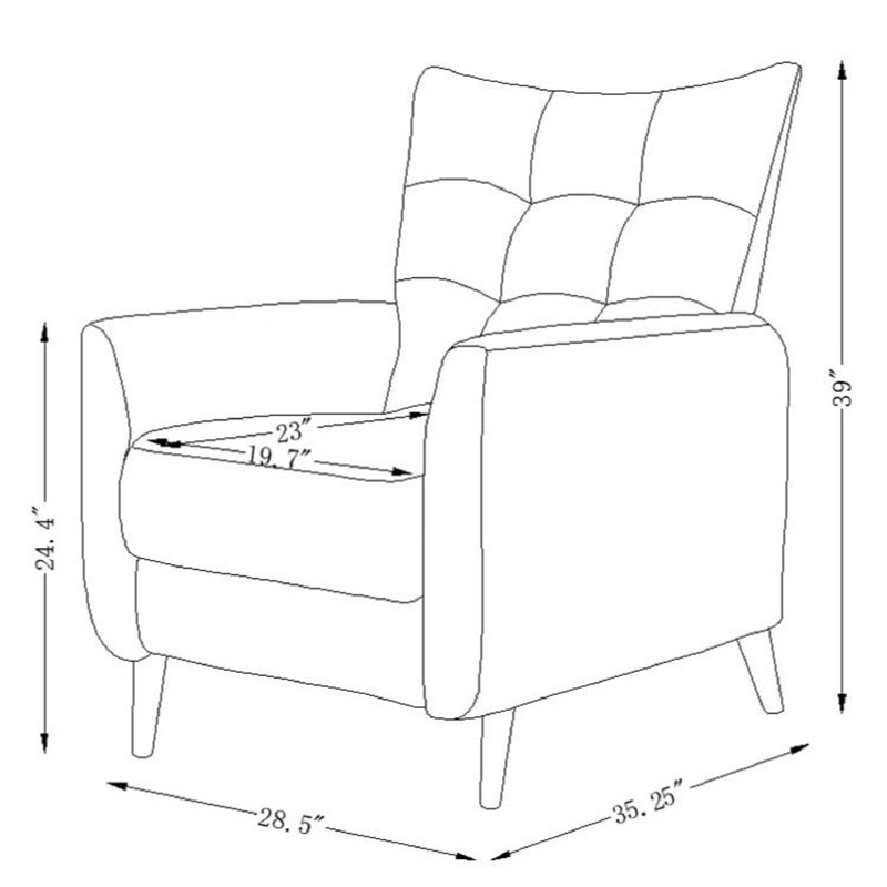 Berlena Upholstered Recliner, Gray