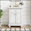 Meuble-lavabo moderne de 24 po avec tiroir basculant, charnières à fermeture douce et pieds tournés en boule de l'élégance française