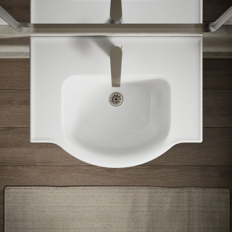Veer™ Ceramic Pedestal Bathroom Sink with Overflow, White, Single, 35.5" H x 24" L x 18.25" W